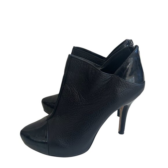 ISOLA Black Pebble Leather Heels Booties Ankle Boots Size 7 - Picture 4 of 8